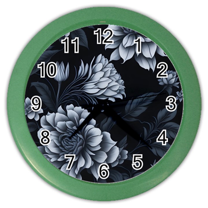 Pattern Flower Design Nature Color Wall Clock