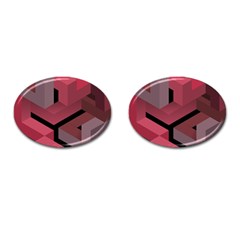 Blocks Abstract Pattern Art Cufflinks (oval) by Grandong