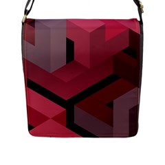 Blocks Abstract Pattern Art Flap Closure Messenger Bag (l) by Grandong