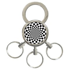 Geomtric Pattern Illusion Shapes 3-ring Key Chain by Grandong