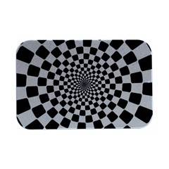 Geomtric Pattern Illusion Shapes Open Lid Metal Box (silver)  