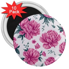 Pattern Flowers Texture Design 3  Magnets (10 Pack)  by Grandong