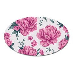 Pattern Flowers Texture Design Oval Magnet