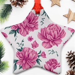 Pattern Flowers Texture Design Star Ornament (two Sides) by Grandong