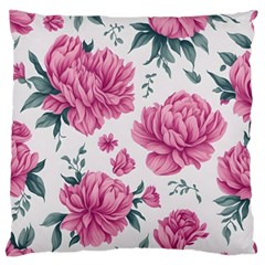 Pattern Flowers Texture Design Large Premium Plush Fleece Cushion Case (two Sides) by Grandong