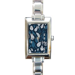 Pattern Flower Texture Rectangle Italian Charm Watch