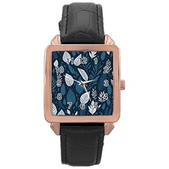 Pattern Flower Texture Rose Gold Leather Watch  by Grandong