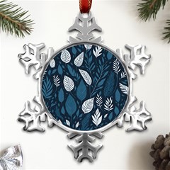 Pattern Flower Texture Metal Small Snowflake Ornament by Grandong