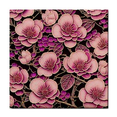 Plum Blossom Blossom Tile Coaster by Grandong