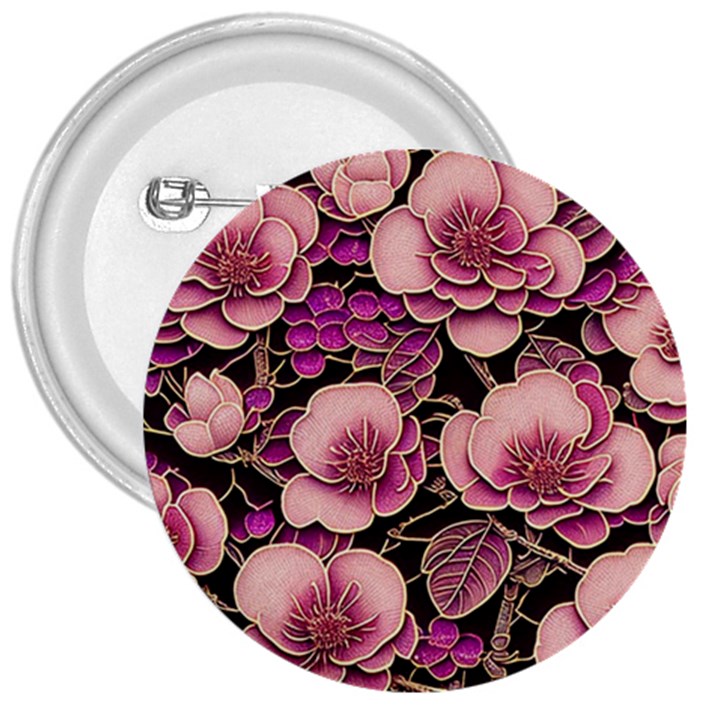 Plum Blossom Blossom 3  Buttons