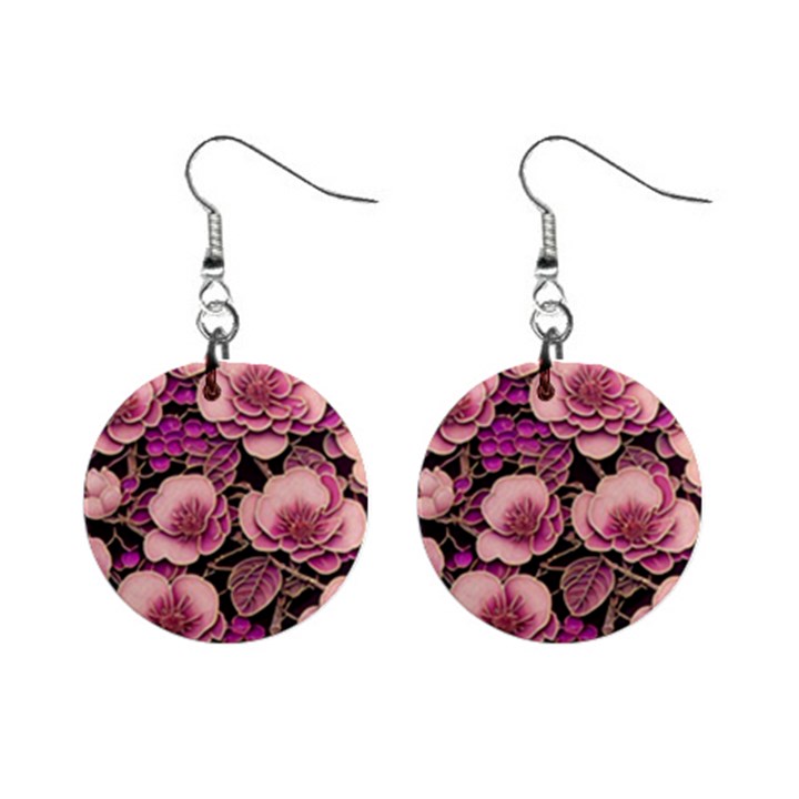 Plum Blossom Blossom Mini Button Earrings