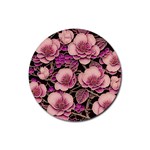 Plum Blossom Blossom Rubber Coaster (Round) Front