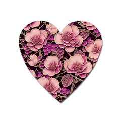 Plum Blossom Blossom Heart Magnet by Grandong