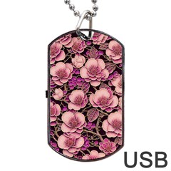 Plum Blossom Blossom Dog Tag Usb Flash (one Side) by Grandong