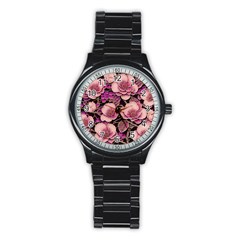 Plum Blossom Blossom Stainless Steel Round Watch by Grandong