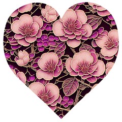 Plum Blossom Blossom Wooden Puzzle Heart by Grandong