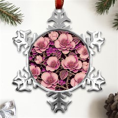 Plum Blossom Blossom Metal Small Snowflake Ornament by Grandong