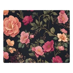 Flower Pattern Two Sides Premium Plush Fleece Blanket (large) by Grandong