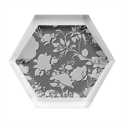 Flower Pattern Hexagon Wood Jewelry Box