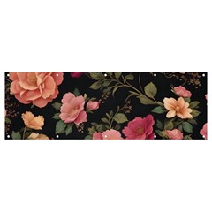 Flower Pattern Banner And Sign 12  X 4  by Grandong