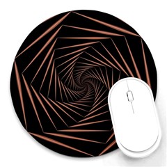 Wave Curve Abstract Art Backdrop Round Mousepad by Grandong