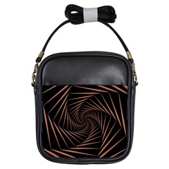 Wave Curve Abstract Art Backdrop Girls Sling Bag by Grandong