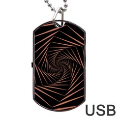 Wave Curve Abstract Art Backdrop Dog Tag Usb Flash (two Sides) by Grandong