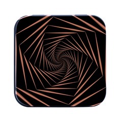 Wave Curve Abstract Art Backdrop Square Metal Box (black) by Grandong