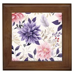 Flowers Pattern Floral Framed Tile by Grandong