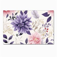 Flowers Pattern Floral Postcard 4 x 6  (pkg Of 10) by Grandong