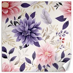 Flowers Pattern Floral Canvas 16  X 16  by Grandong