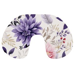 Flowers Pattern Floral Travel Neck Pillow by Grandong