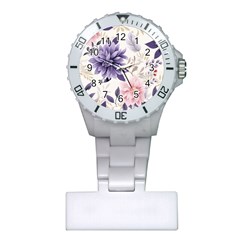 Flowers Pattern Floral Plastic Nurses Watch by Grandong