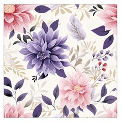 Flowers Pattern Floral Square Satin Scarf (36  X 36 ) by Grandong