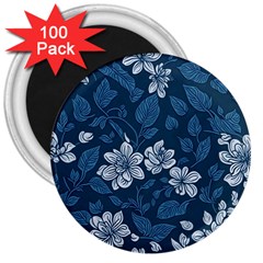 Pattern Flowers Design Nature 3  Magnets (100 Pack) by Grandong