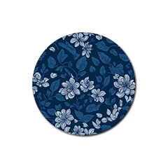 Pattern Flowers Design Nature Rubber Coaster (round) by Grandong