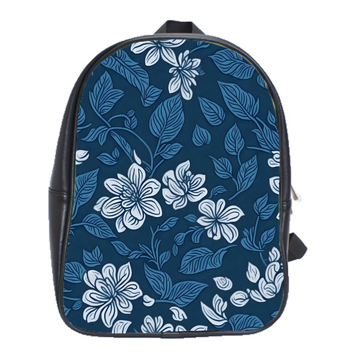 Pattern Flowers Design Nature School Bag (XL)