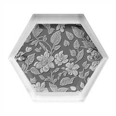 Pattern Flowers Design Nature Hexagon Wood Jewelry Box by Grandong