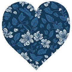 Pattern Flowers Design Nature Wooden Puzzle Heart by Grandong