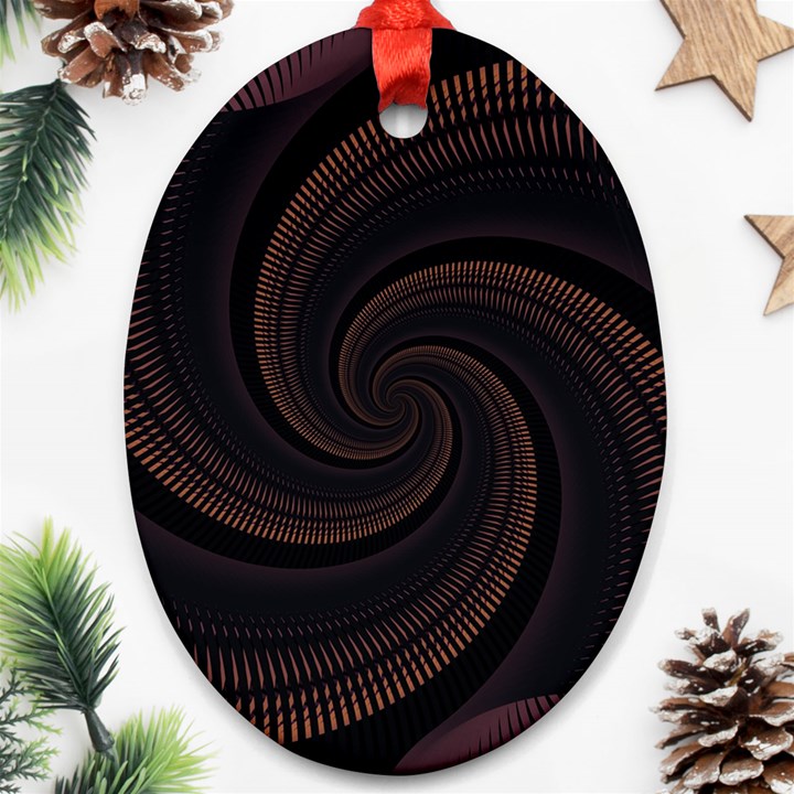 Wave Curves Abstract Art Backdrop Ornament (Oval)