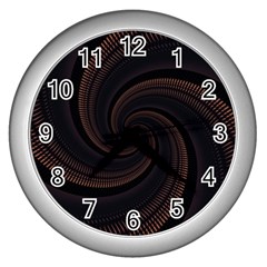 Wave Curves Abstract Art Backdrop Wall Clock (silver) by Grandong