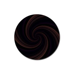 Wave Curves Abstract Art Backdrop Rubber Round Coaster (4 Pack) by Grandong