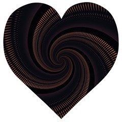 Wave Curves Abstract Art Backdrop Wooden Puzzle Heart by Grandong