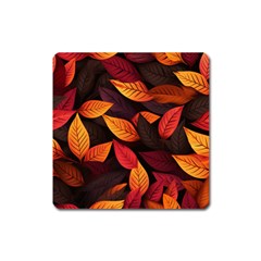 Leaves Autumn Square Magnet by Grandong