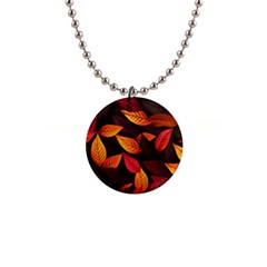 Leaves Autumn 1  Button Necklace by Grandong