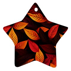 Leaves Autumn Star Ornament (two Sides) by Grandong