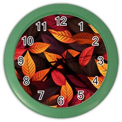 Leaves Autumn Color Wall Clock by Grandong