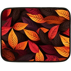 Leaves Autumn Two Sides Fleece Blanket (mini) by Grandong