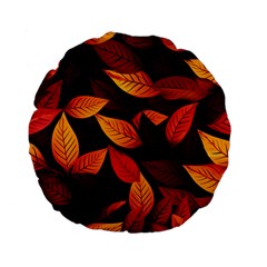 Leaves Autumn Standard 15  Premium Flano Round Cushions by Grandong