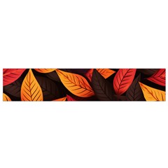 Leaves Autumn Small Premium Plush Fleece Scarf